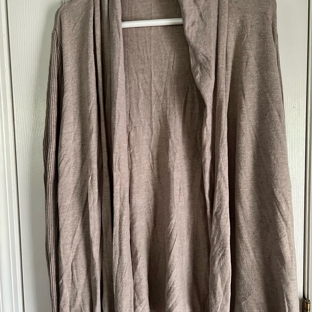LOFT Taupe Open Front Cardigan